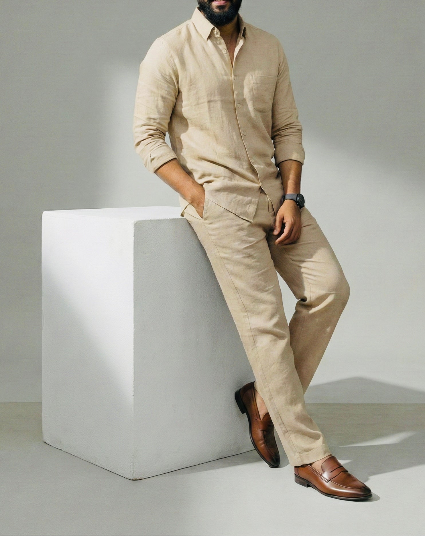 MonoWave Top & Bottom Set Of Linen, Luxury And Style